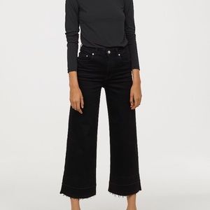 H&M Denim Culottes High Waist black wide leg